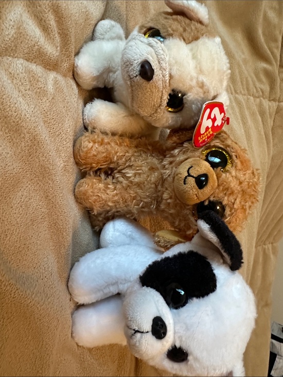 Ty Other - Ty Plush Trio - White, Black, Brown Small Pets